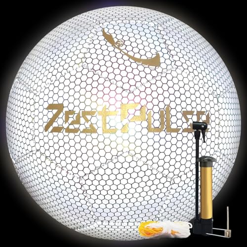 ZestPulse Holographic Reflective Soccer Ball Size 3, 4 & 5 for Kids & Adults, High Visibility for Night Games and Training, Ideal Gift for Boys Girls 8-12