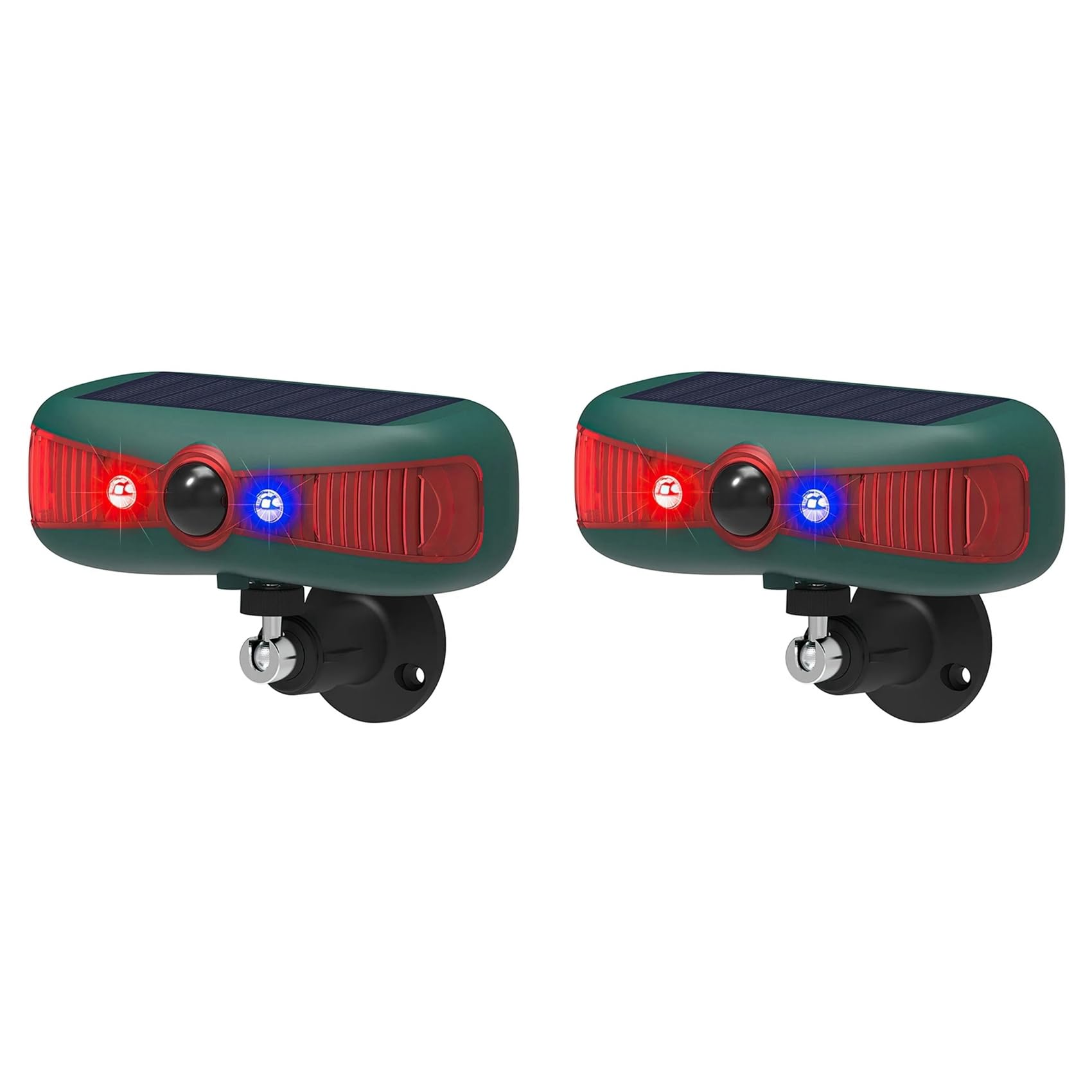 Hndhbfgrt As Shown 2X New Solar Infrared Alarm Detector Barking 129Db Sound Warning Flashing Light Motion Sensor Alarm Animal Repeller
