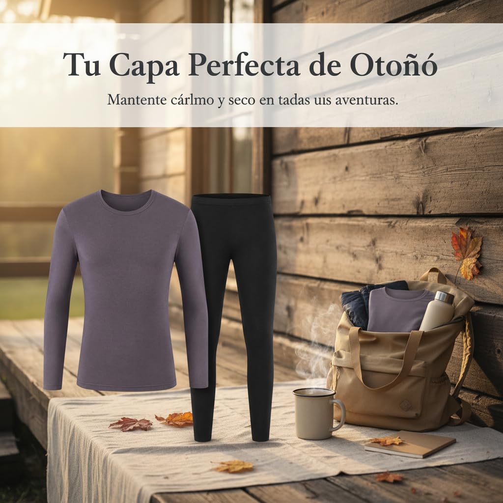 Ropa Interior Térmica Hombre Sin, Tejido modal, antipilling - cuello redondo | larga larga | algodón, antibacteriano 10A, para Esquí