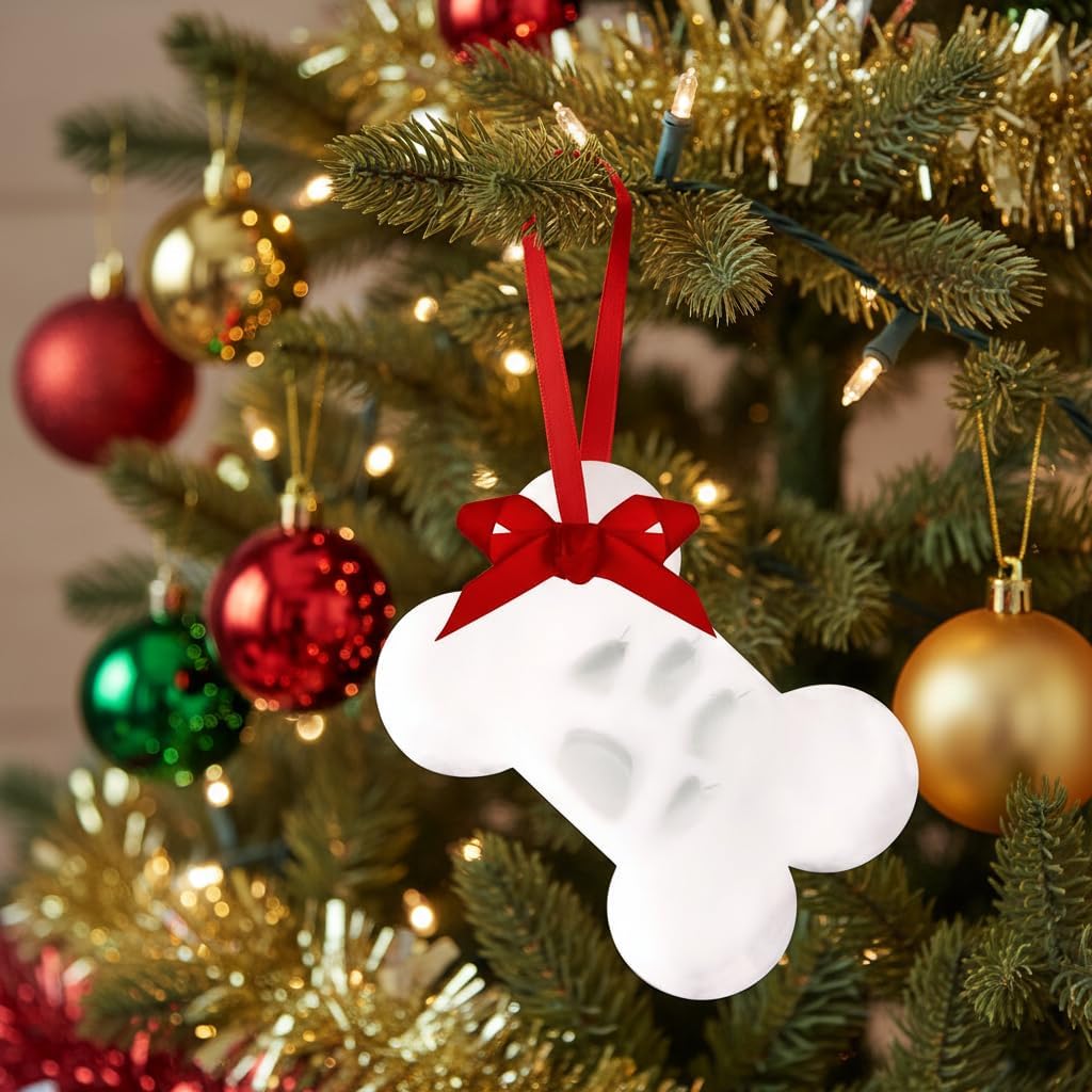 Kate & Milo Bone-Shaped Pet Paw Print Clay Christmas Ornament Kit image 5