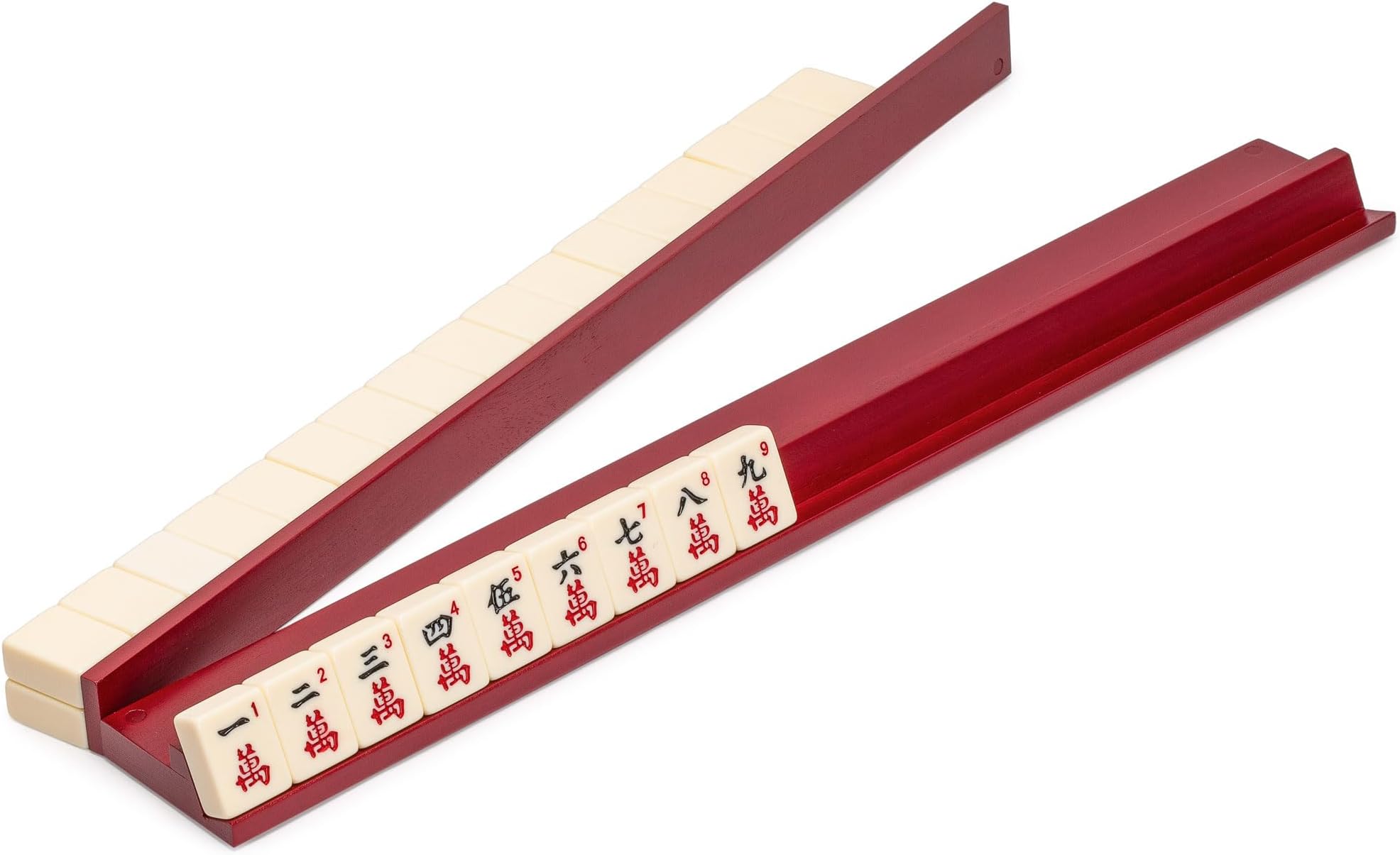 Yellow Mountain Imports Oden Mahjong Racks With Pushers, 18 Inches, Set Of 4