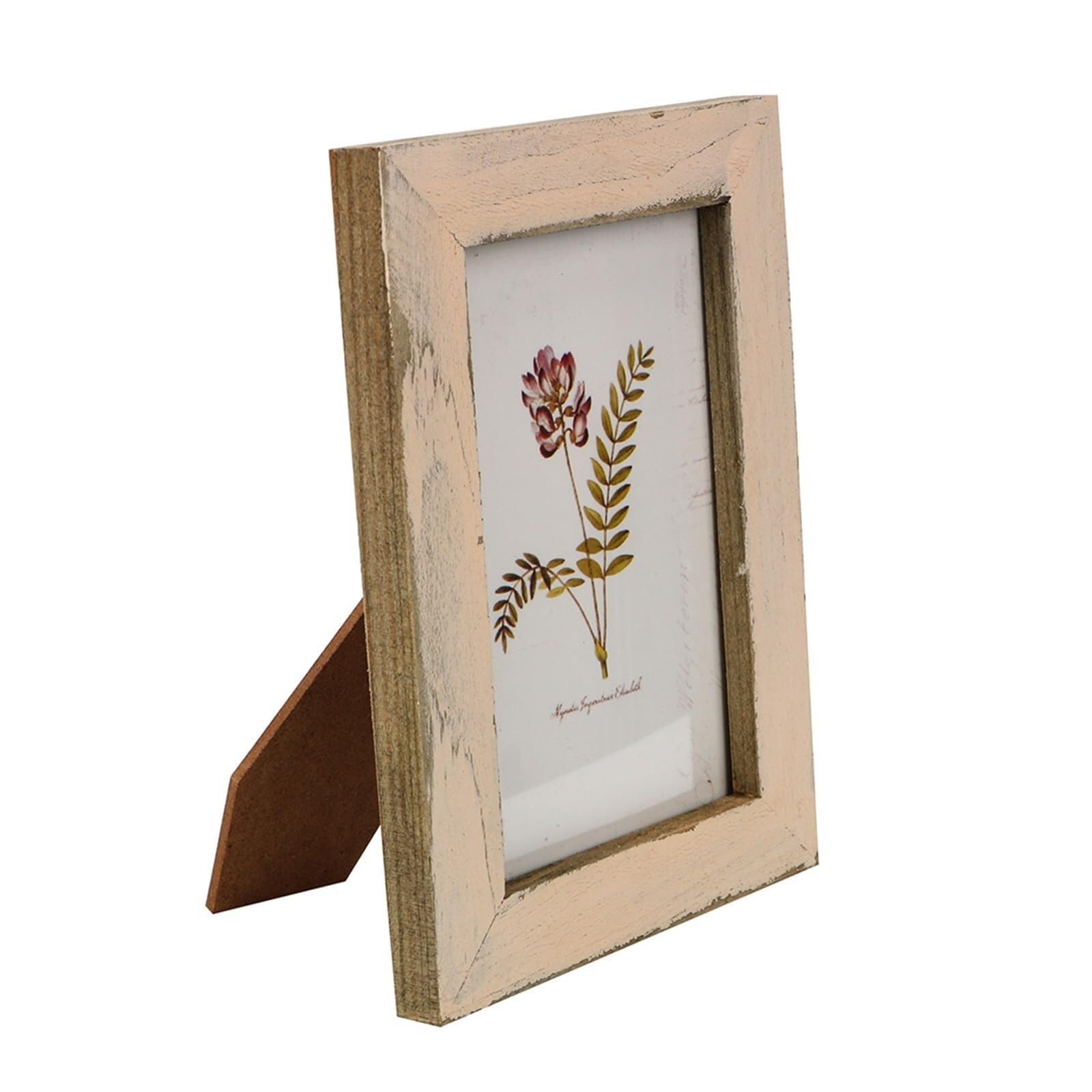 Vfdthr Creamy-White Photo Frames 5 Colors Wooden Wedding Couple Pictures Frames Vintage Photo Frame Gift Creative Home Decor(Creamy-White)