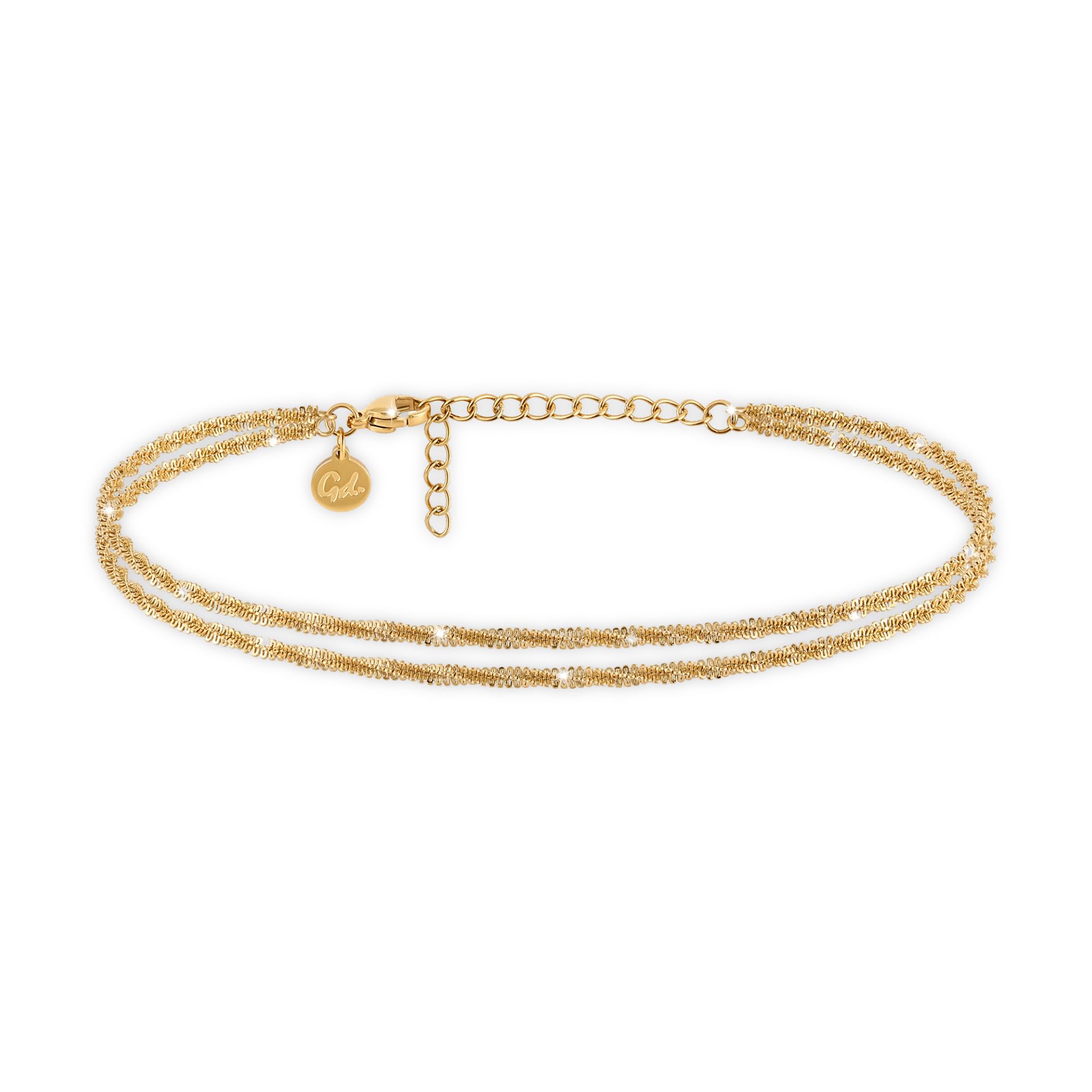 Verzilverde enkelbandjes voor dames-23cm