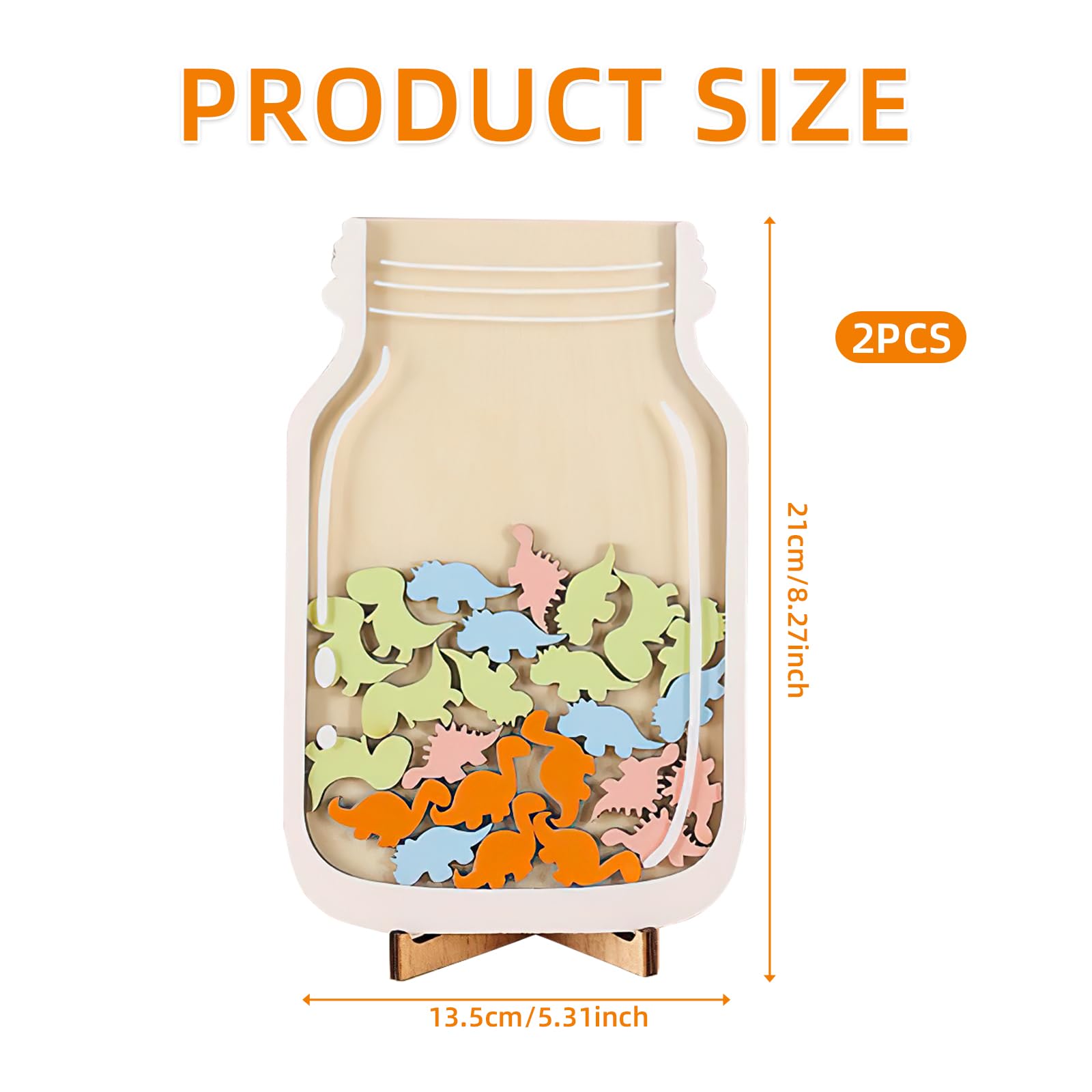 2Pcs Reward Jar,Reusable Reward Jars For Children,Good Behaviour Chart Reward Pot For Home Classroom School Teacher Parent Reward Chart Ornaments(Dinosaur) - Image 2