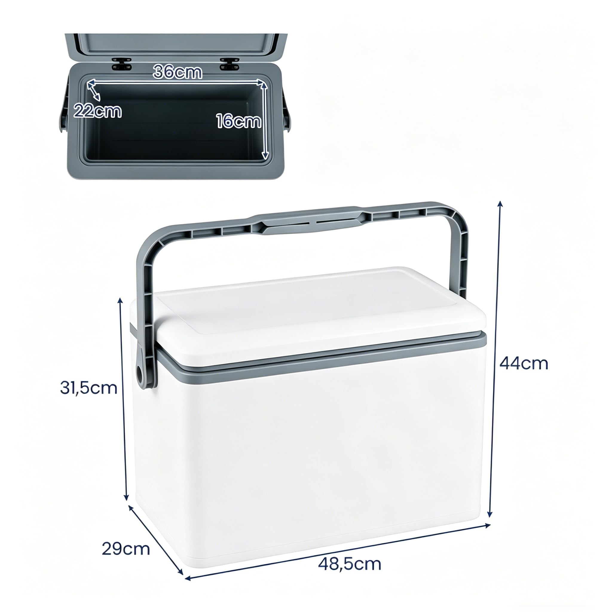 LIFEZEAL Glacière Portable Isolée 12 L, Glacière Rigide Moulée par Injection avec Poignée Ergonomique, Glacière Étanche Conservation de la Glace 3 Jours, pour Camping, Pêche, Plein Air