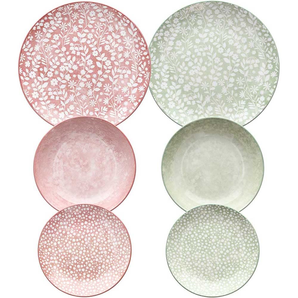 Servicio De Platos Tognana Natural Love 18 Piezas - Stoneware, Color Ottanio, Para 6 Personas, Apto Lavavajillas