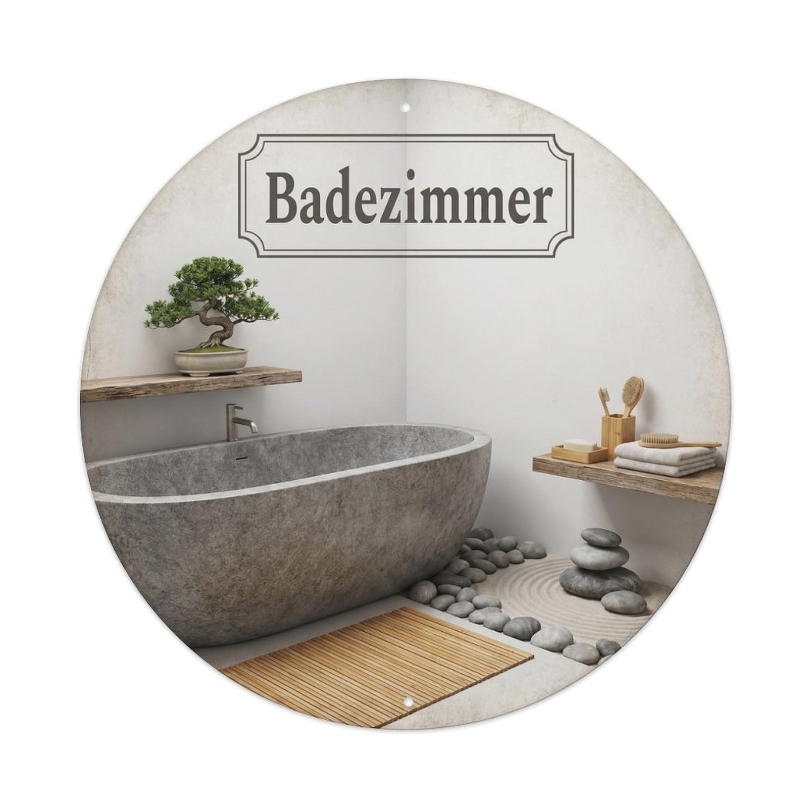 Bathroom Zen Stone Vintage Bathroom Metal Tin Sign