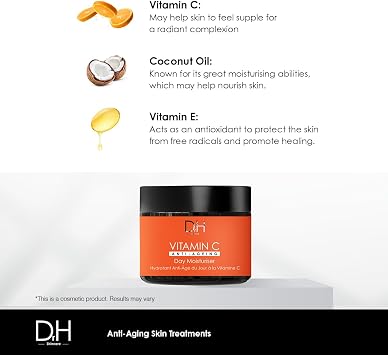 Dr H Vitamin C Anti-Ageing Day Moisturiser 60ml - Illuminate Your Day with Age-Defying Radiance - Enhance Skin Vitality, Combat Signs of Aging & Achieve a Youthful Complexion