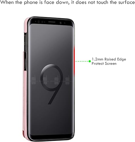 Miniatura 6 de ZTOFERA Funda tipo cartera compatible con Samsung Galaxy S9 con soporte para tarjetas, de piel sintética, con ranuras para tarjetas, doble cierre