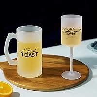 Vista 8 de AW BRIDAL Regalos de boda para parejas 2026, regalo de compromiso para él y ella, juego de copas de champán y tazas de cerveza de vidrio esmerilado