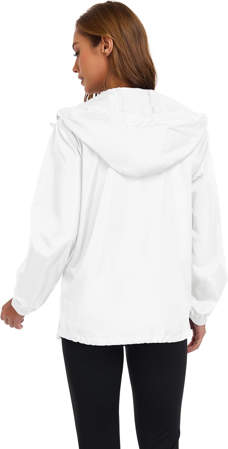 Hount Womens Waterproof Rain Jacket Lightweight Packable Hooded Raincoat Active Outdoor Windbreaker Jacket - Image 6
