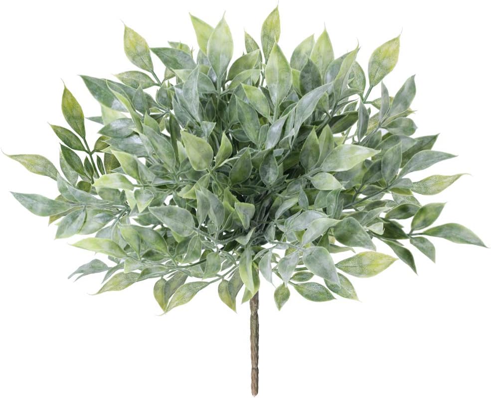 Pack of 4 Artificial Greenery Bushes Plants Artificial Shrubs Plants Mini Boxwood Bush Green Gray 8.7" Tall for Wedding Bouquets Wreath Centerpiece Floral Arrangements Decoration (Boxwood)