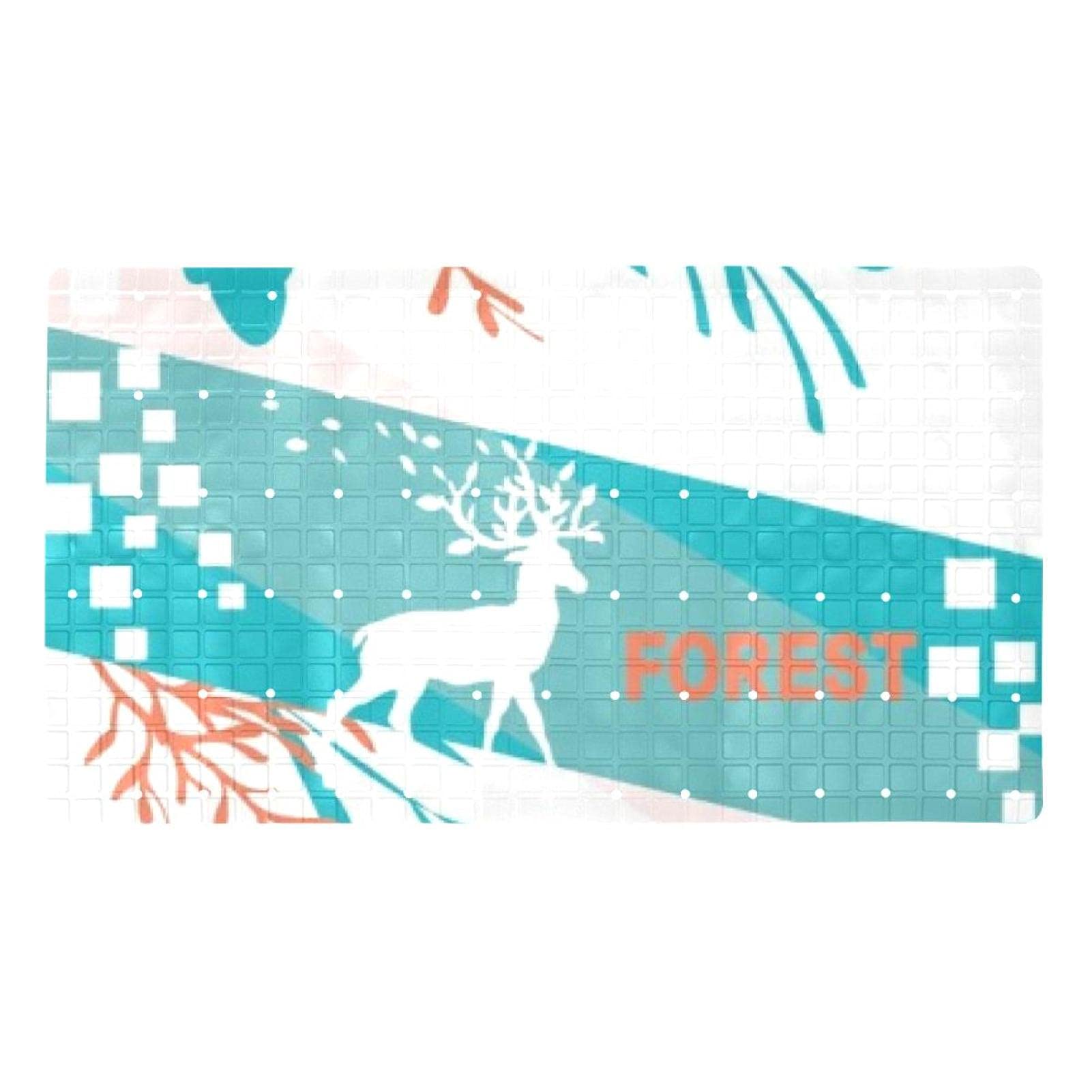 Tapis de bain antidérapant motif cerf évacuation eau anti-glisse