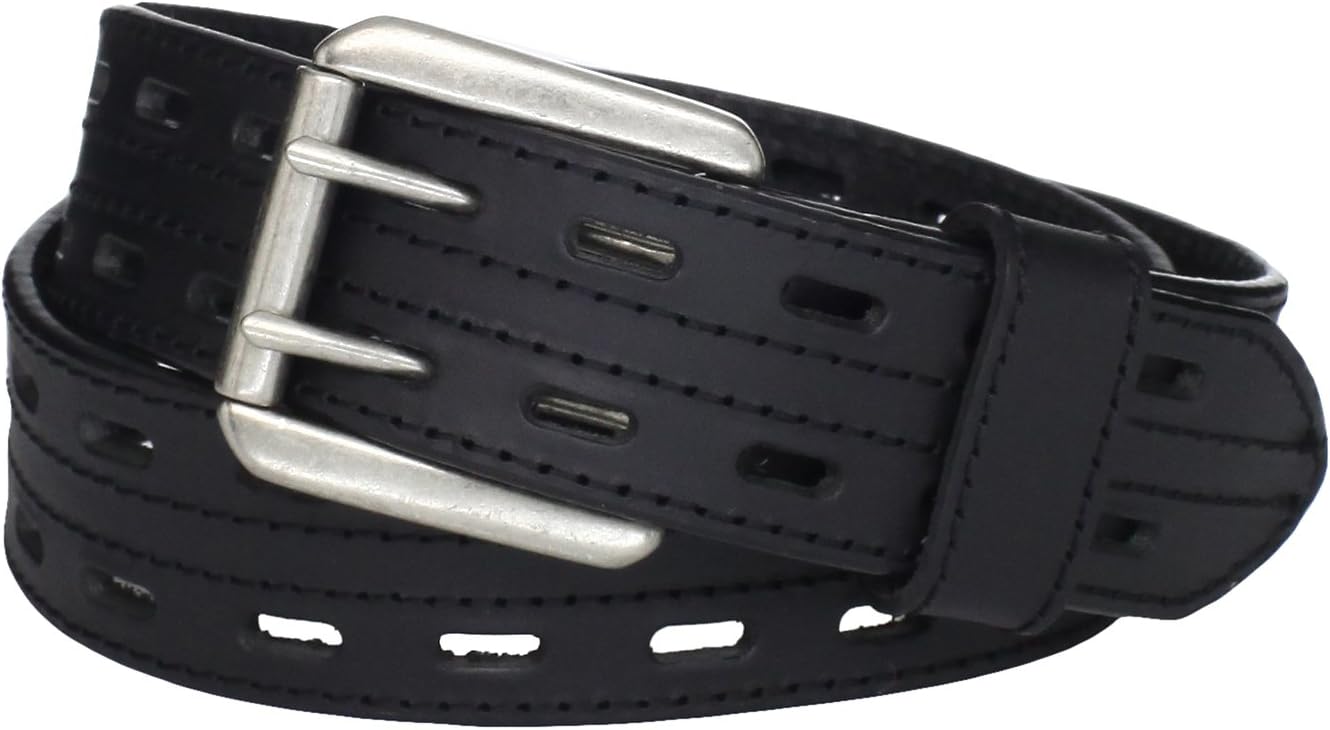 Men's Double Prong Belt, Black, 40