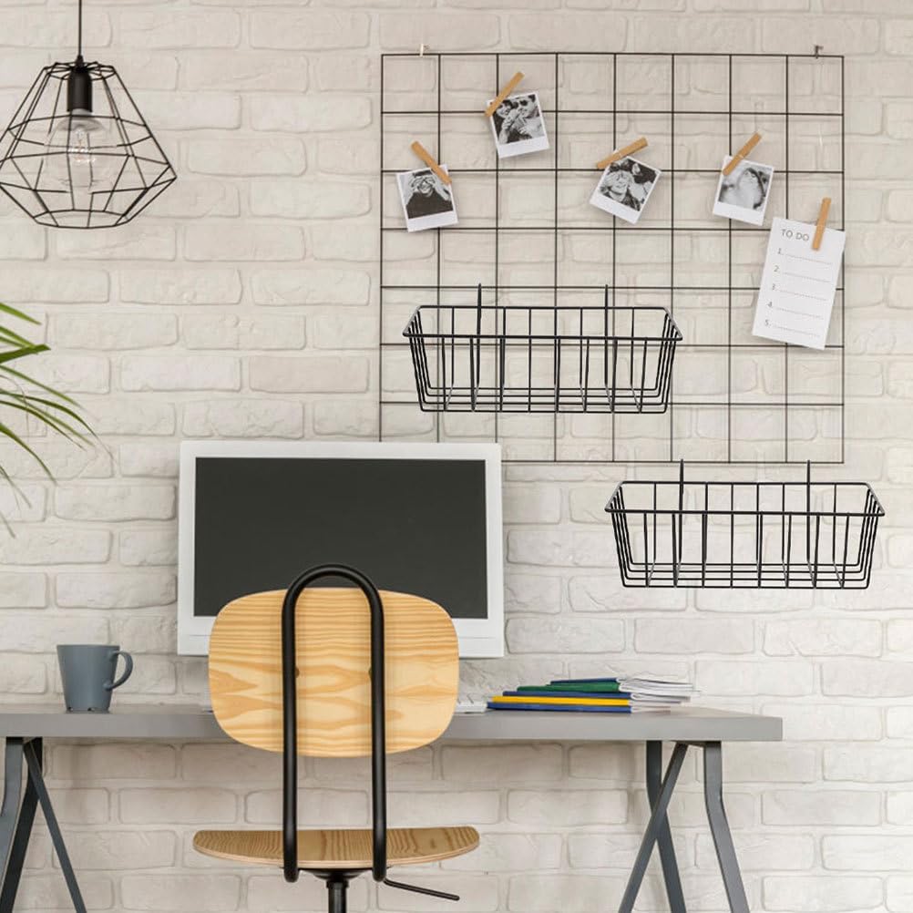 Alipis Hanging Wire Basket Kitchen Organization Basket for Soap Shampoo and Daily Essentials Water-Resistant Wall Mount Storage Holder Non-Punching Bathroom Organizer 9.05 X 4.05 X 2.95 in
