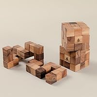 Vista 4 de SiamMandalay Rompecabezas de cubo de serpiente: rompecabezas de madera 3D para adultos STEM Skill Builder juego entrelazado, juego educativo