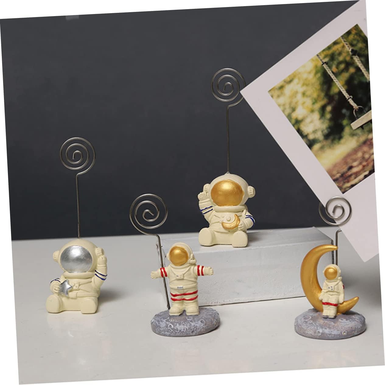 NUOBESTY Wave Astronaut Photo Clip Holder Decorative Paper Clip for Home Office School