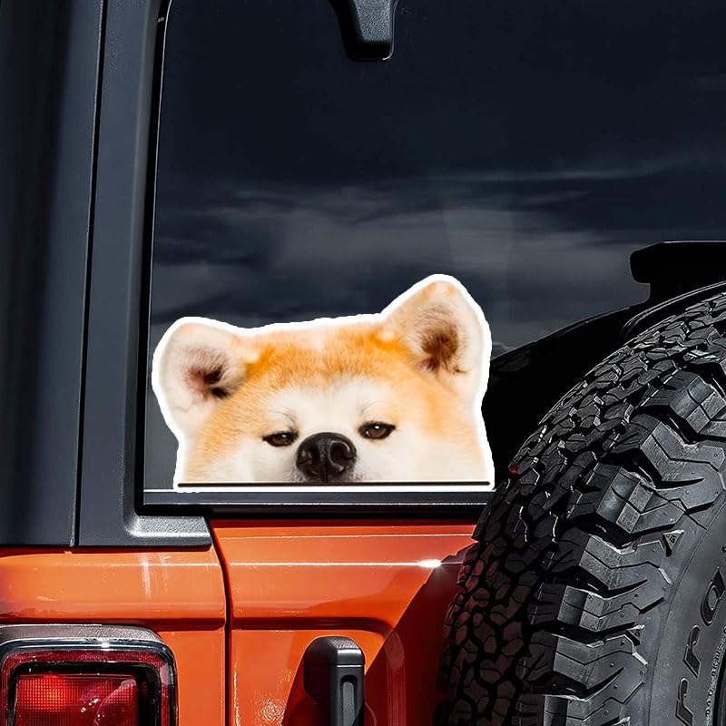 2PCS Cute Shiba Inu Dog Car Decals 5.91"x3.74",Waterproof Bumper Window Animal Stickers, Exterior Car Accessories Durable Vinyl Material |#DK39