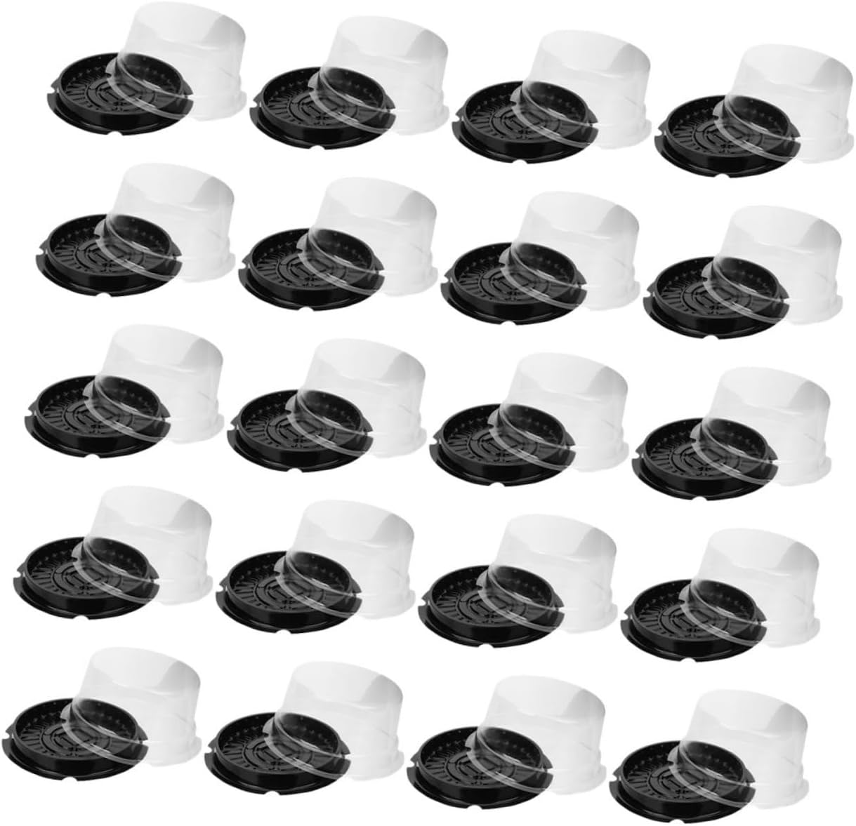 Alipis 100Pcs Clear Plastic Cake Containers with Lids Transparent Cake Carrier Boxes for Birthday Wedding Party Dessert Packaging Easy to Assemble