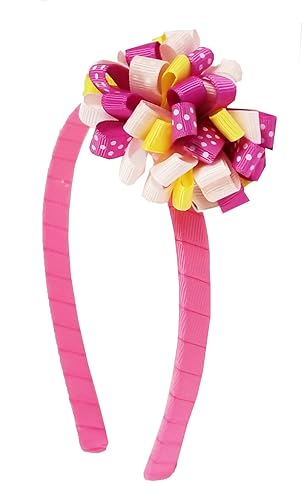 Miniatura 4 de Diadema envuelta en cinta, 6 diademas envueltas en cinta de grogrén de 12 y 1 pulgada, con 2 lazos gratis