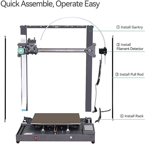 Miniatura 6 de Mixware Impresora 3D Hyper-s, 662.0 F de alta temperatura máxima, impresión más rápida de 11.811 ins, riel de guía lineal XY, nivelación automática,