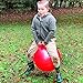 AppleRound Space Hopper Ball with Air Pump, 18in/45cm Diameter for Age 3-7, Kangaroo Bouncer, Hippity Hoppity Hop Ball for Children, Plain Color (Red)