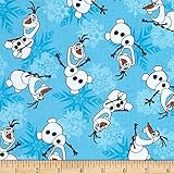 Springs Creative Products Disney Frozen Olaf Snowflakes Blue Fabric By The Yard