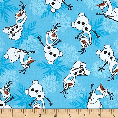 Springs Creative Products Disney Frozen Olaf Snowflakes Blue Fabric By The Yard
