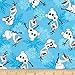 Disney Frozen Olaf Snowflakes Blue Fabric By The Yard