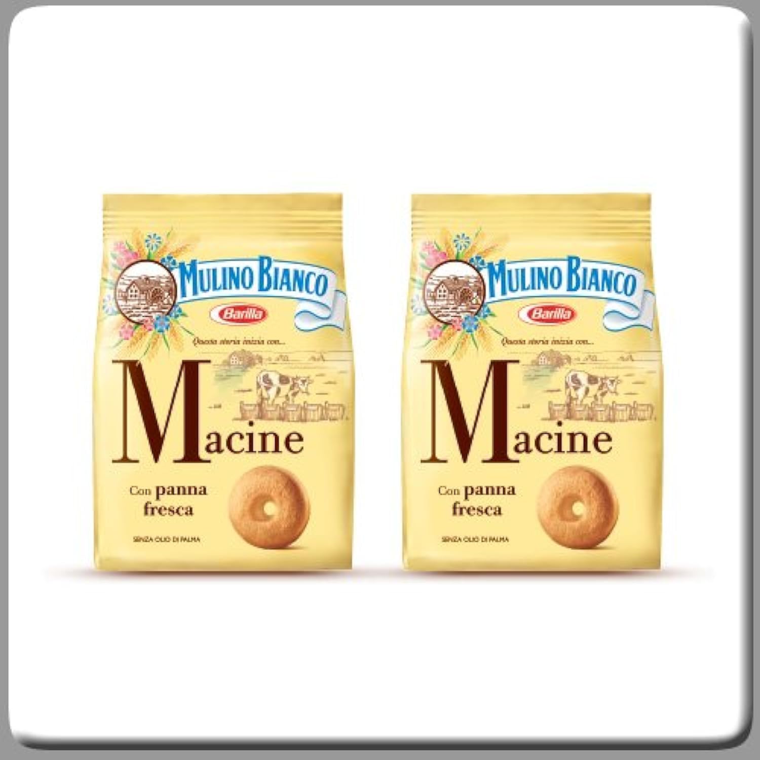 "Macine" Shortbread cookies Cream - 12.3 Oz (350g) Pack of 2 [ Italian Import ] …