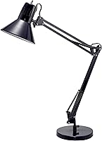 Bostitch Office VLF100D Swing Arm Desk Lamp, Black Metal with 36" Reach, Adjustable LED Bulb for Home Office