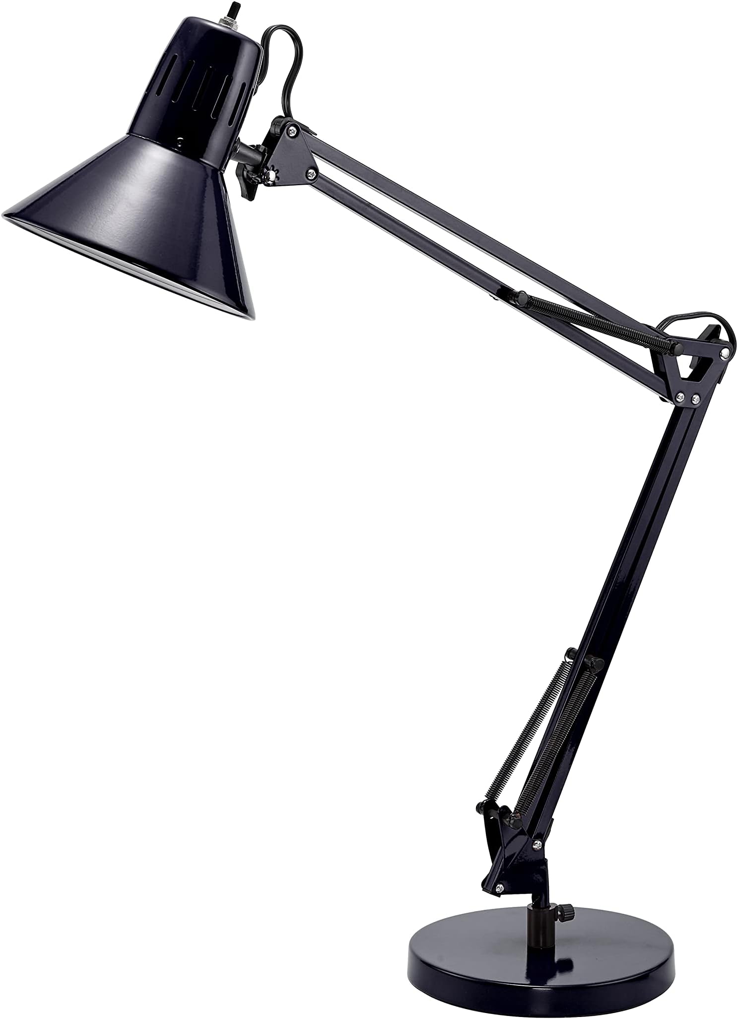 Bostitch Office VLF100D Swing Arm Desk Lamp, Metal, 36" Reach with Multi-Joint Adjustment, Includes Replaceable LED Bulb (VLF), Black
