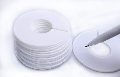 Miniatura 4 de Paquete de 20 separadores de tamaño de perchero, perchas redondas para armario, divisores de armario con 1 rotulador para organización de ropa