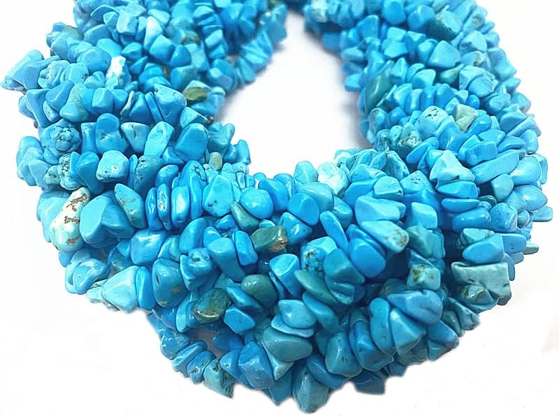 3-5mm Natural Blue Turquoise Gemstone Chips Loose Beads Semi Precious for Jewelry Making DIY Handmade Craft Supplies 1 Strand per Bag Approxi 32" - Image 7