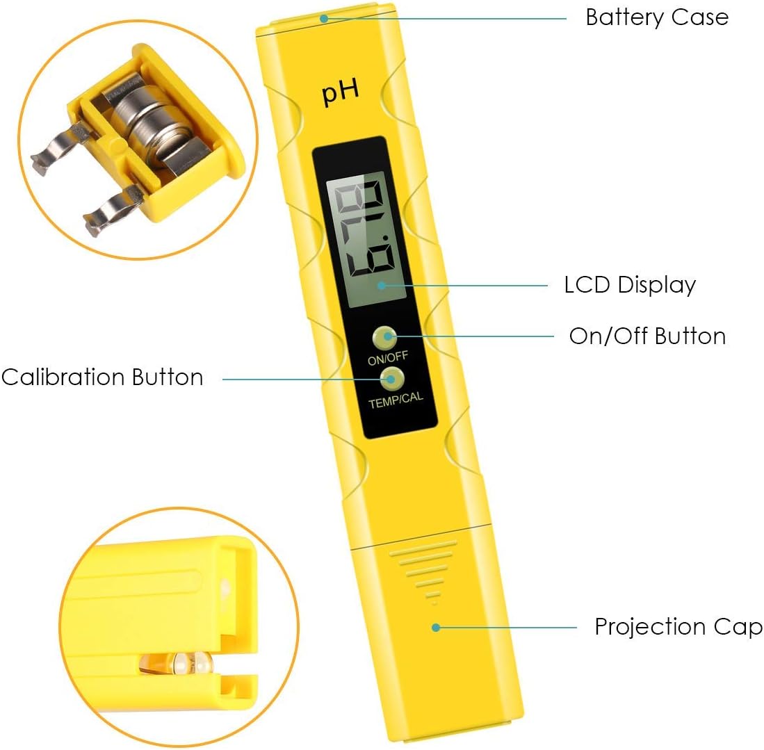 Digital PH Meter, 0.01 Resolution PH Meter Accuracy Water Quality Tester with ATC 0-14 PH Measurement Range for Household Drinking Water