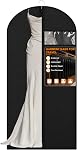 Garment Bags for Travel & Hanging Clothes, 55" Suit Bag for Closet Storage, Lightweight Dress Bags for Gowns Long, Dustproof Garment Covers with Clear Window & Reinforced Zipper, Black (1 Pack)