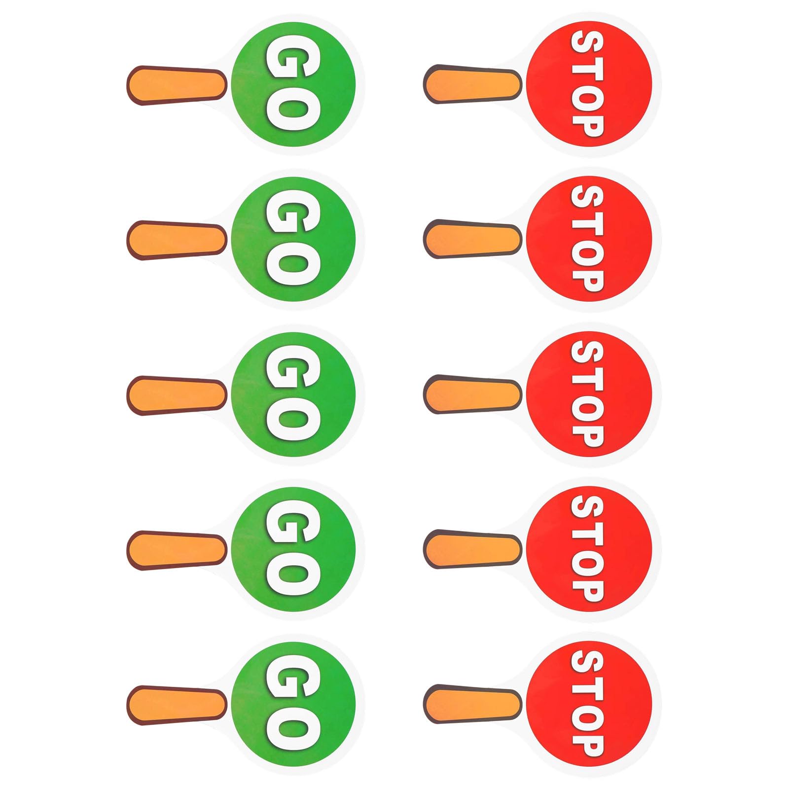 Buxuaaaa 10PCS Reversible Handheld Sign with Stop/Go for School, Roadside Control Warning Sign Handheld