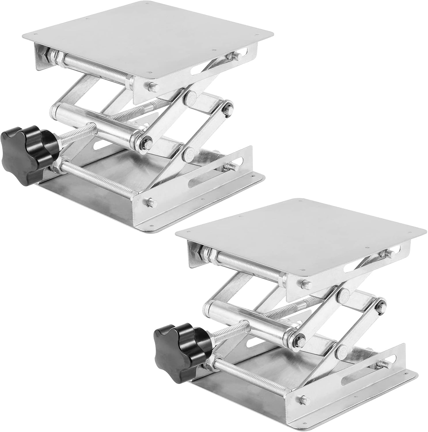 SHEUTSAN 2 Pack 6 x 6 Inches Laboratory Lift Stand, Lab Jack Lifting Scissor Stand Platform