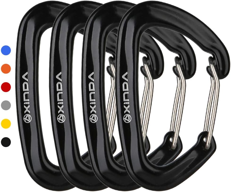 XINDA Small Wiregate Carabiner Clips, 16kN Heavy Duty Carabiners for Camping,Hiking,Hammocks,Swings,Dog Leashes