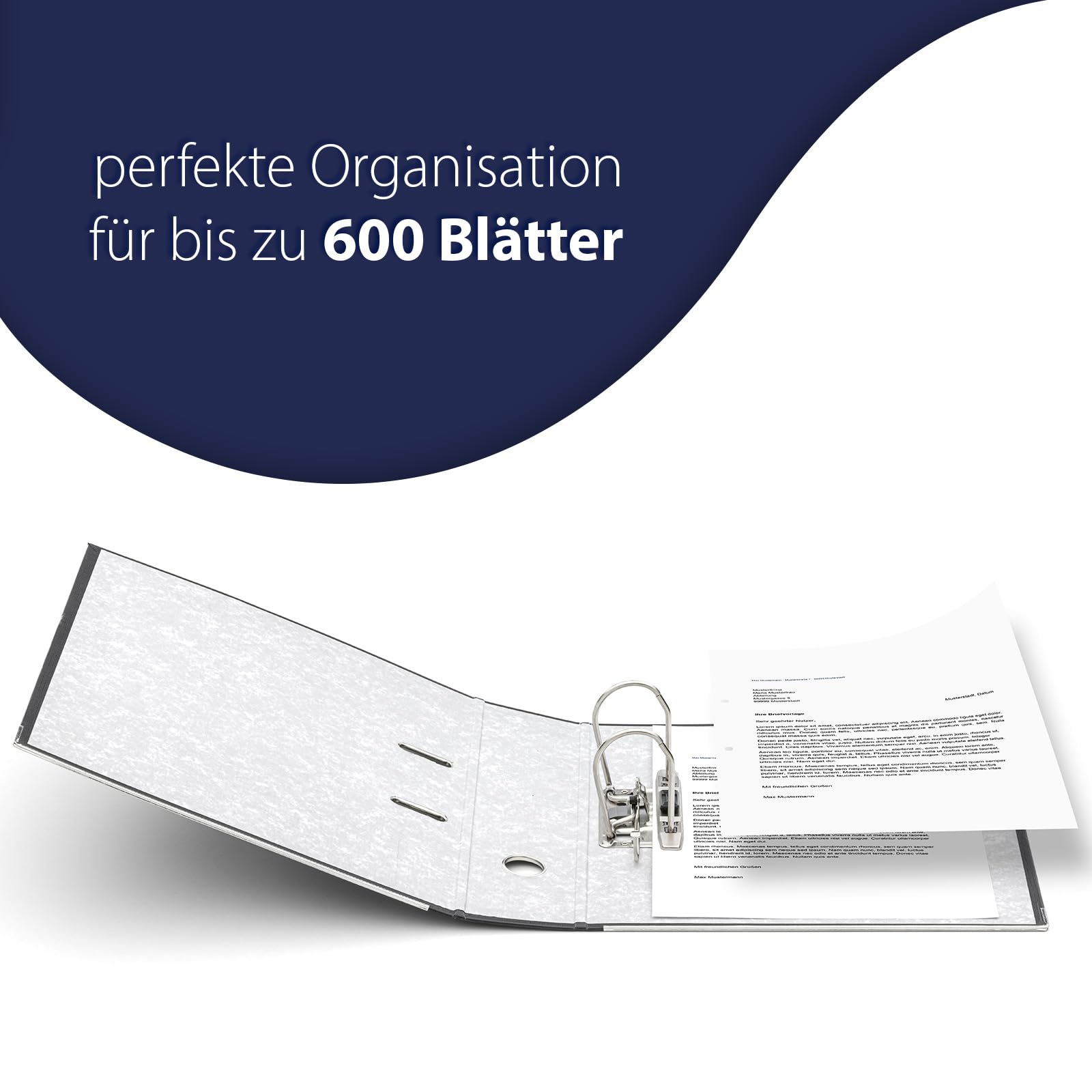 MIDORI Ordner aus 100% Recycling-Papier | 20er Pack Wolkenmarmor-Aktenordner 8 cm breit im DIN A4 Format | Blauer Engel zertifizierter Briefordner Ringordner