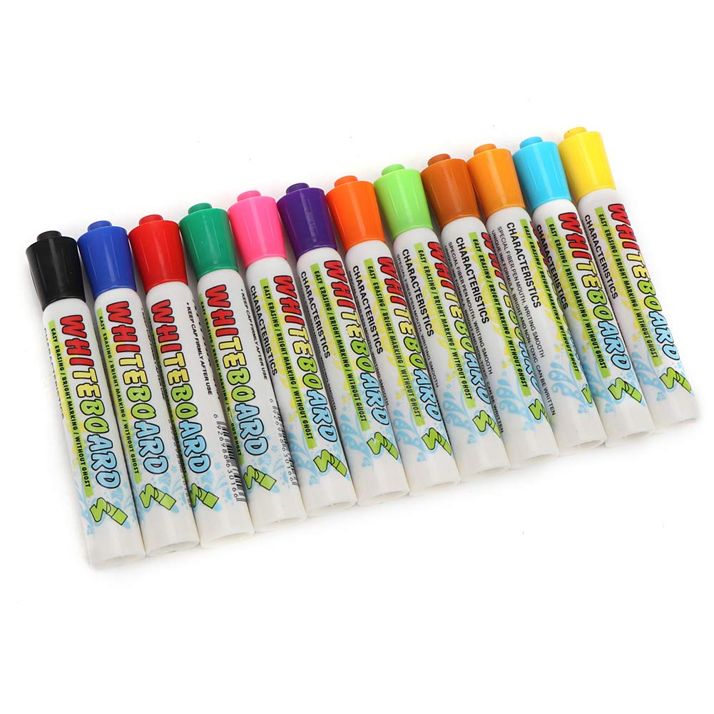 Naroote Chalk Markers, Chalkboard Markers Easy Wipe Chalk Pens with 12 Colors for Marking - Image 2