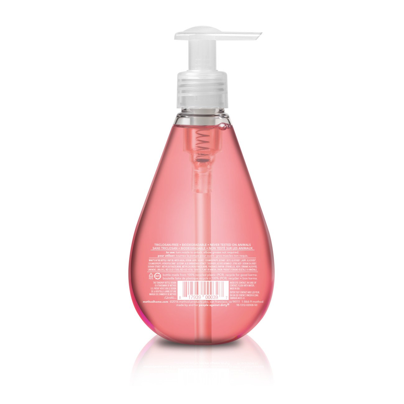 Method Gel Hand Wash, Pink Grapefruit, Biodegradable Formula, 12 fl oz (Pack of 1)