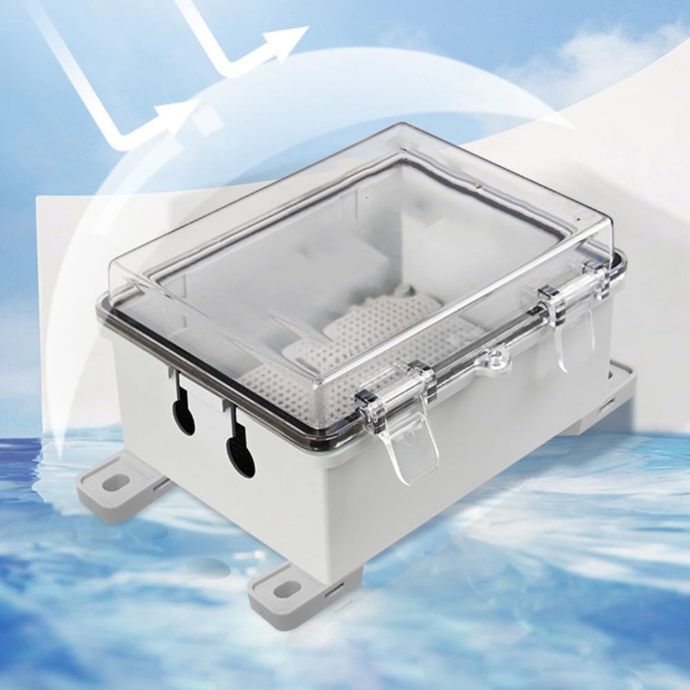 IP66 wasserdichte elektrische Anschlussdose mit transparenter Abdeckung, ABS-Kunststoffgehäuse für den Außenbereich, für Steckdosenschutz, Garten und Industrie (transparent)