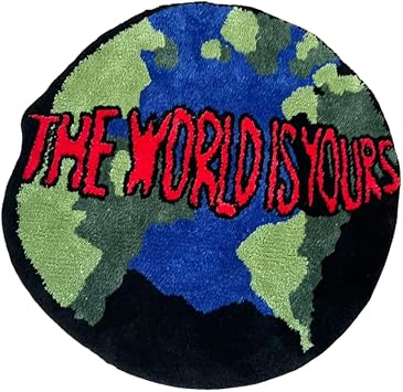 LAKEA Earth Round Mat Bathroom Mat Anti-Slip Soft Cushion Pad Bedside Carpet Rug Floor Bedroom Doormat Aesthetic Home Room Decor 35.4X35.4 inch