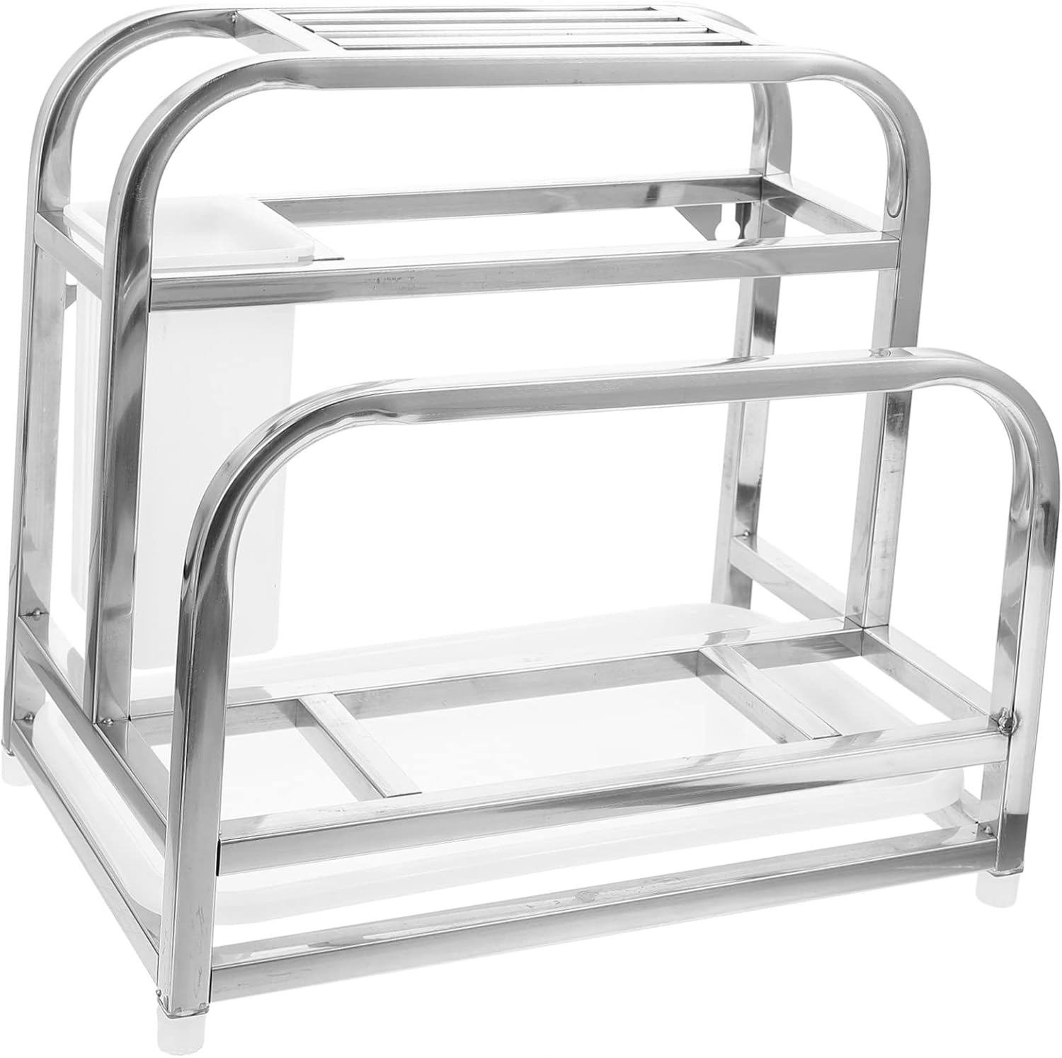 Healifty Chopsticks Storage Bracket Stainless Steel Kitchen Rack Multi-function Holder for Cutters and Utensils Space-saving Kitchen Organizer and Container for Countertop Use