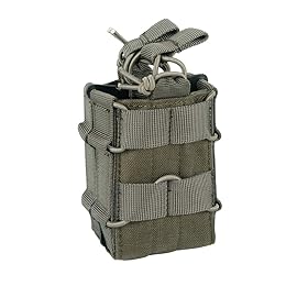 EXCELLENT ELITE SPANKER Tactical Molle Single/Double Open-Top Mag Pouch for M4 M14 M16 AR15 G36 Magazine(B Double-Ranger Green)