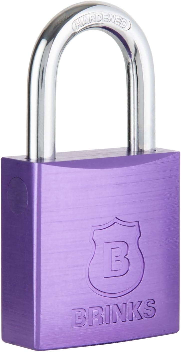 Brinks 1-1/2in (38mm) Purple Anodized Aluminum Solid Body Padlock