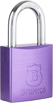Brinks 1-1/2in 38mm Purple Anodized Aluminum Solid Body Padlock
