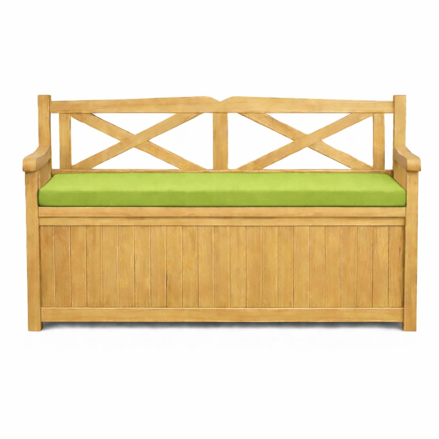 Garden Iceni & Eden Storage Bench Seat Pad Only – Outdoor Replacement Cushion Lime Green 128x50x5cm Durable Water-Resistant Removable Cover – Comfortable Patio & Swing Furniture Cushions