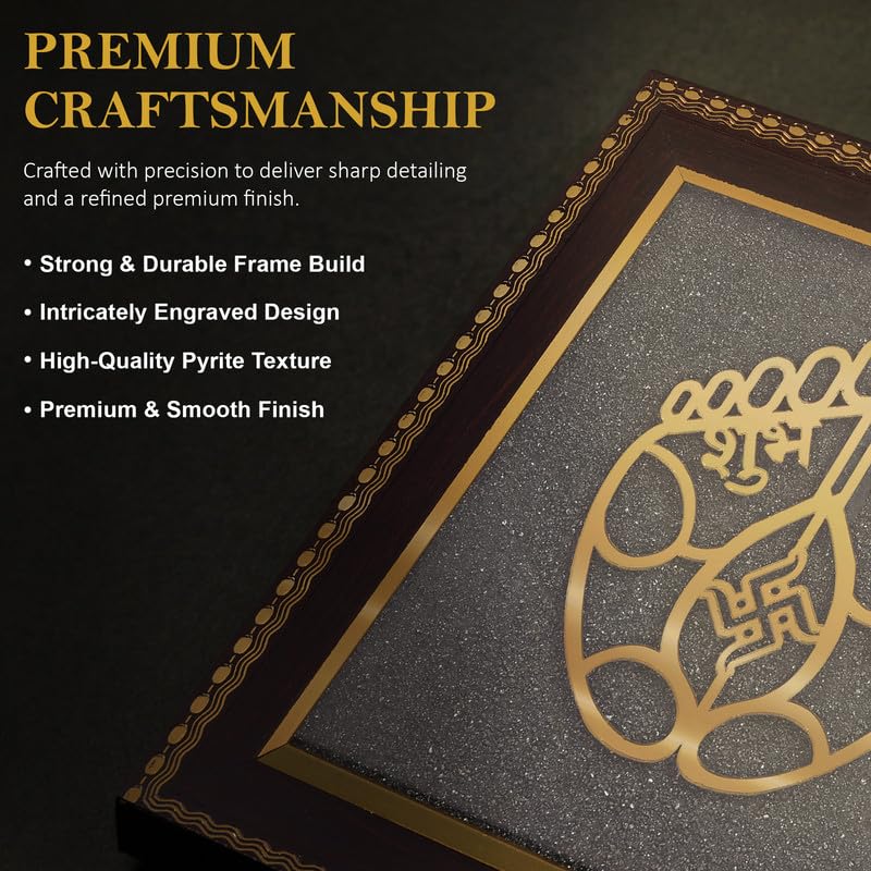 Image of Shubh Labh Wall Frame for Entrance Vastu Decor, Gold Finish Auspicious Wall Art for Home, Office & Door Decor